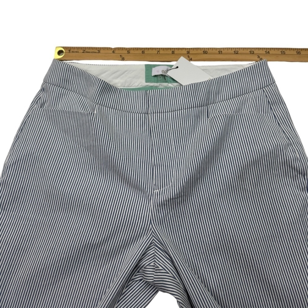 Ecru Madison Crop Straight Leg Pants Blue Stripe - Picture 13 of 14